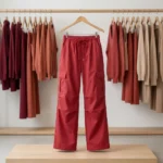 Signature Red Wide Leg Cargo Trousers for Women – photo 4