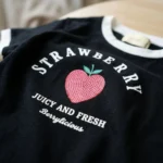 Signature Women's Black Strawberry Graphic Ringer T-Shirt – photo 3