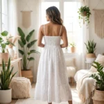 Timeless White Eyelet Tiered Maxi Dress for Women – white eyelet maxi dress – photo 1