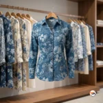 Ultimate Blue Floral Women Oversized Shirt with Classic Buttons – women oversized shirt – photo 1