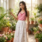 Ultimate Embroidered White Skirt For Women – white skirt – photo 1