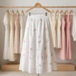 Ultimate Embroidered White Skirt For Women – white skirt – photo 2