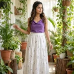 Ultimate Embroidered White Skirt For Women With Tiered Design – white skirt for women – photo 1