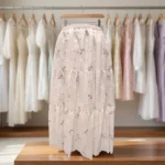 Ultimate Embroidered White Skirt For Women With Tiered Design – white skirt for women – photo 2