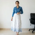 Ultimate Embroidered Women's White Skirt – white skirt – photo 1