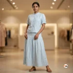 Ultimate Light Blue Cotton Co-ord Set for Women – light blue cotton co-ord set – photo 1