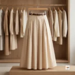 Ultimate pleated midi skirt with belt for women – pleated midi skirt – photo 5