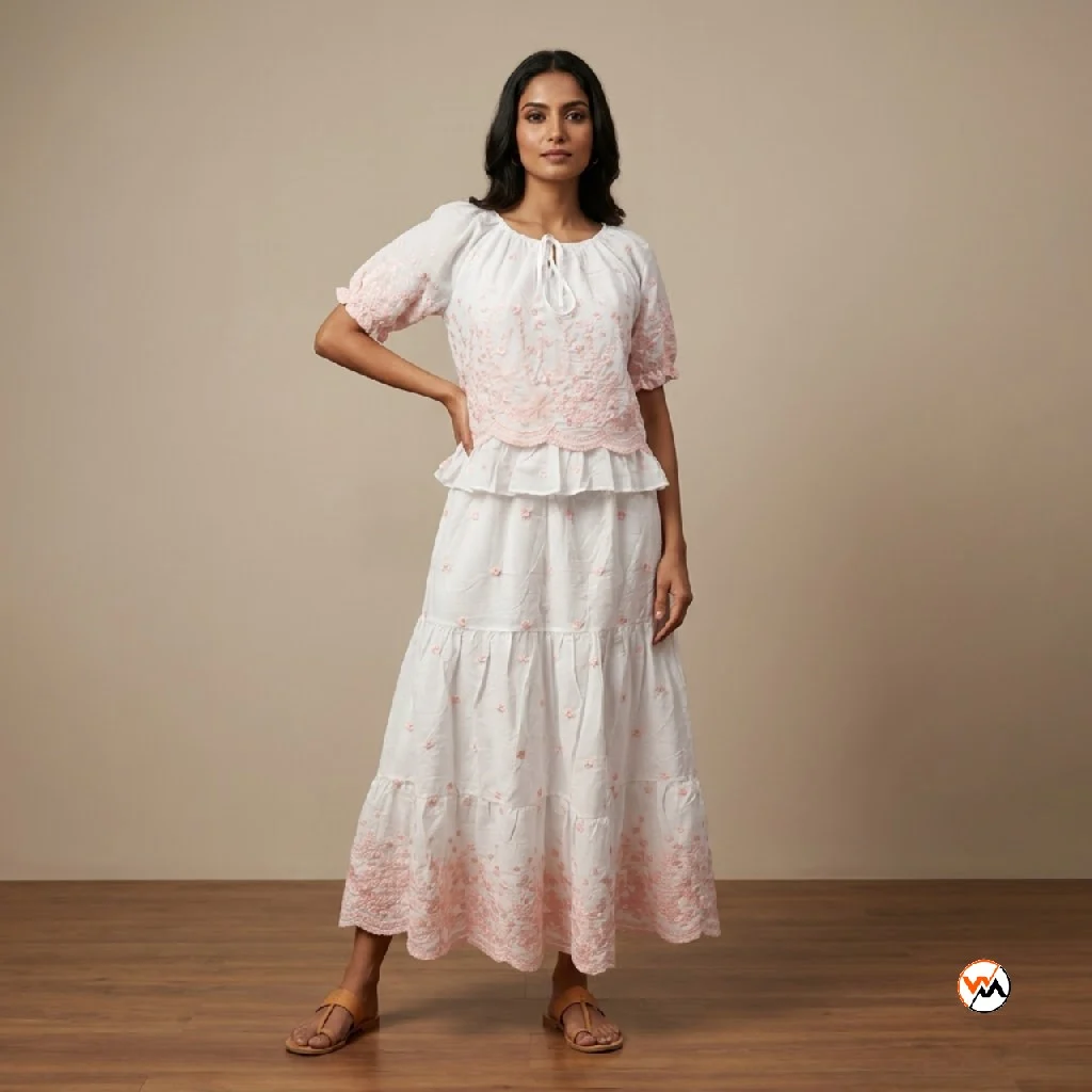 Ultimate White Cotton Co ord Set for Women – white cotton co ord set Ultimate White Cotton Co-ord Set for Women – white cotton co-ord set – photo 1