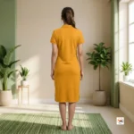 Ultimate Women Yellow Polo Dress with Graphic Applique – women yellow polo dress – photo 2