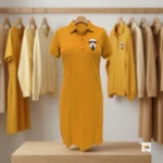 Ultimate Women Yellow Polo Dress with Graphic Applique – women yellow polo dress – photo 4