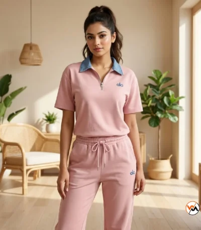 Ultimate Women's Co-ord Set in Pink Cotton – womens co-ord set – photo 1
