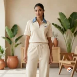 Ultimate Women's Co-ord Set with Denim Collar – womens co-ord set – photo 1