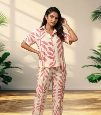 Ultimate Women's Co-ord Set with Leaf Print – womens coord set – photo 1