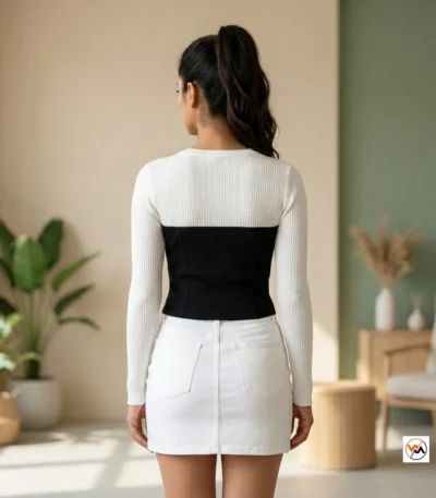 Ultimate Women's Two Piece Top Set in Classic Black and White – women two piece top – photo 1