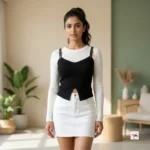 Ultimate Women's Two Piece Top Set in Classic Black and White – women two piece top – photo 2
