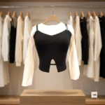Ultimate Women's Two Piece Top Set in Classic Black and White – women two piece top – photo 4