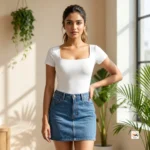 White Bodysuit Essential Women's Top – white bodysuit – photo 1