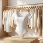 White Bodysuit Essential Women's Top – white bodysuit – photo 2