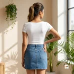 White Bodysuit Essential Women's Top – white bodysuit – photo 4