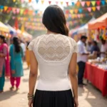 white embellished lace party wear top (1)