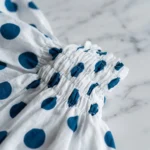 woman wearing a white and blue polka dot (4)