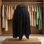 Women black maxi skirt with peach top set featuring an essential designer combination for modern wardrobes – women black maxi skirt – photo 3