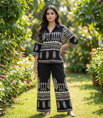 Women Printed Black Co-Ord Set – women co-ord set – photo 1