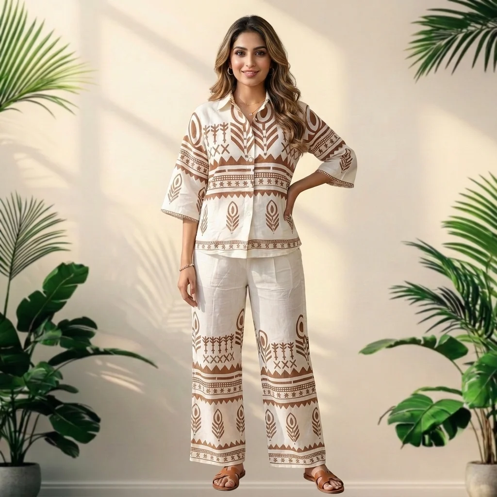 Women Printed Co ord Set – women co ord set Women Printed Co-ord Set – women co-ord set – photo 1