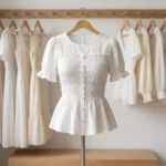 women white smocked peplum top (1)