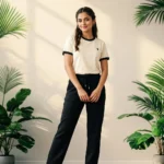 Women's Casual Contrast Trim T-Shirt and Track Pants Co-ord Set – womens co-ord set – photo 1