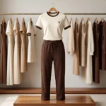 Womens co-ord set featuring an elite ringer tee and matching trousers – women's Sophisticated Co-Ord set – photo 2