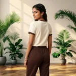 Womens co-ord set featuring an elite ringer tee and matching trousers – women's Sophisticated Co-Ord set – photo 3