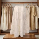 Women's Flowy White Tiered Maxi Skirt for Elegant Styling – Flowy white tiered maxi skirt – photo 4