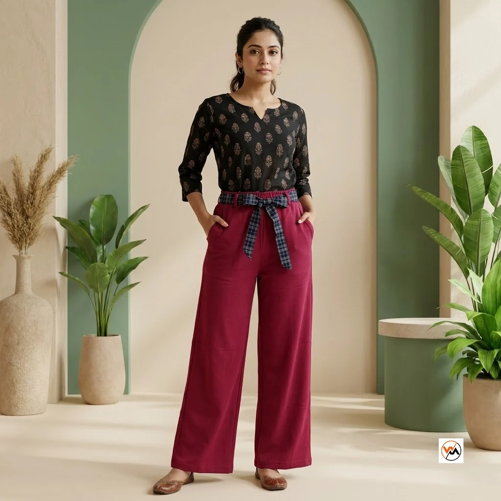 Women's Maroon Trouser, Bottom Wear – Women's Bottom Wear – photo 1