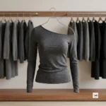 Womens off shoulder top - Exclusive grey sparkly tunic for women – womens off shoulder top – photo 3