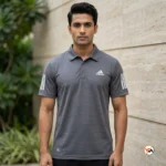 adidas grey polo shirt for men featuring classic athletic details – adidas grey polo – photo 1