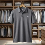 adidas grey polo shirt for men featuring classic athletic details – adidas grey polo – photo 3