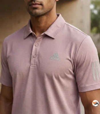 adidas mens polo t shirt in elite mauve style – mens polo t shirt – photo 1