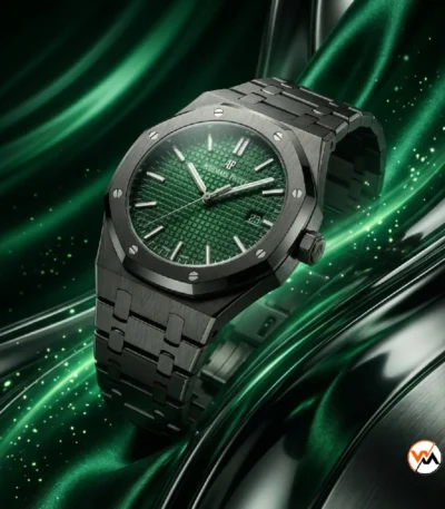 Audemars Piguet luxury watch with green dial and black bracelet – luxury watch – photo 1