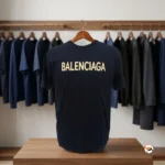 Balenciaga t shirt mens navy blue graphic printed crew neck short sleeve casual top – Balenciaga t shirt – photo 3