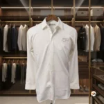 Balenciaga white shirt for men features an iconic design with branded detailing and rhinestone accents for formal styling. – white shirt for men – photo 2