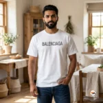 Balenciaga white t-shirt for men featuring signature style – balenciaga white t-shirt – photo 1