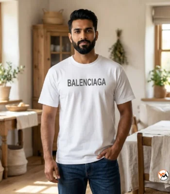 Balenciaga white t-shirt for men featuring signature style – balenciaga white t-shirt – photo 1