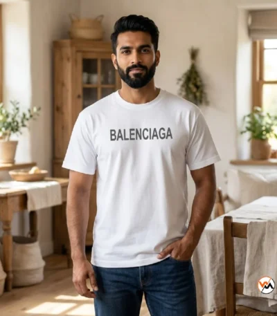 Balenciaga white t-shirt for men featuring signature style – balenciaga white t-shirt – photo 1