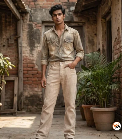 Balmain corduroy jeans for men showcase timeless beige styling. – corduroy jeans for men – photo 1