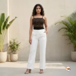 Black embellished top for women is an exclusive addition to your casual wardrobe, blending classic style with striking metallic details. – black embellished top – photo 1