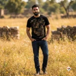 Black graphic t-shirt for men featuring an exclusive tiger motif – graphic t-shirt for men – photo 3