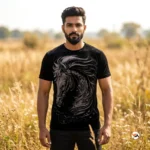 Black Horse Print Mens T-Shirt is an Iconic addition to your wardrobe. – Horse Print Mens T-Shirt – photo 1