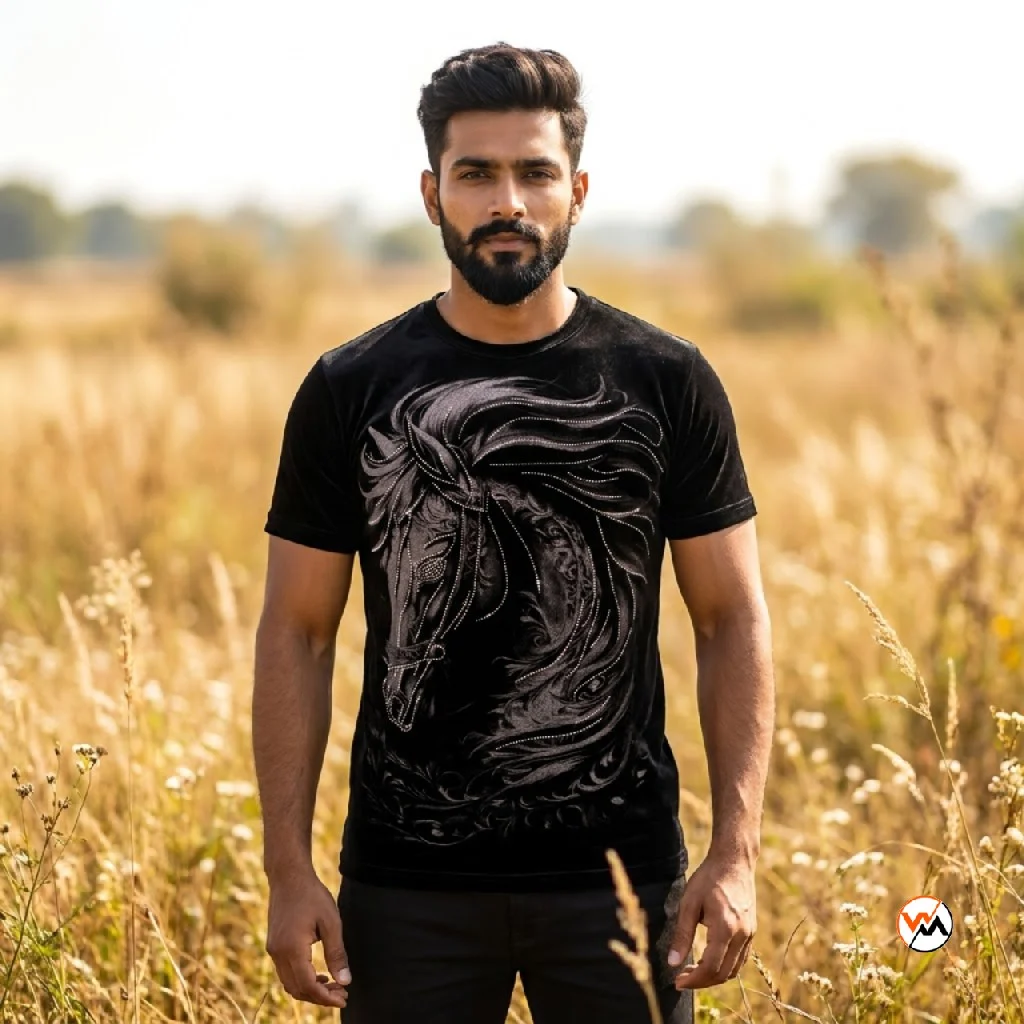 Black Horse Print Mens T Shirt is an Iconic addition to your wardrobe. – Horse Print Mens T Shirt Black Horse Print Mens T-Shirt is an Iconic addition to your wardrobe. – Horse Print Mens T-Shirt – photo 1
