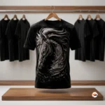 Black Horse Print Mens T-Shirt is an Iconic addition to your wardrobe. – Horse Print Mens T-Shirt – photo 2